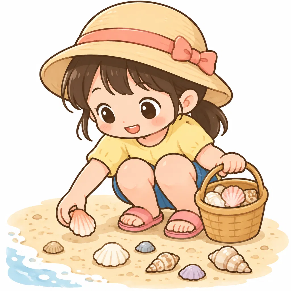 collect seashells — nhặt vỏ sò