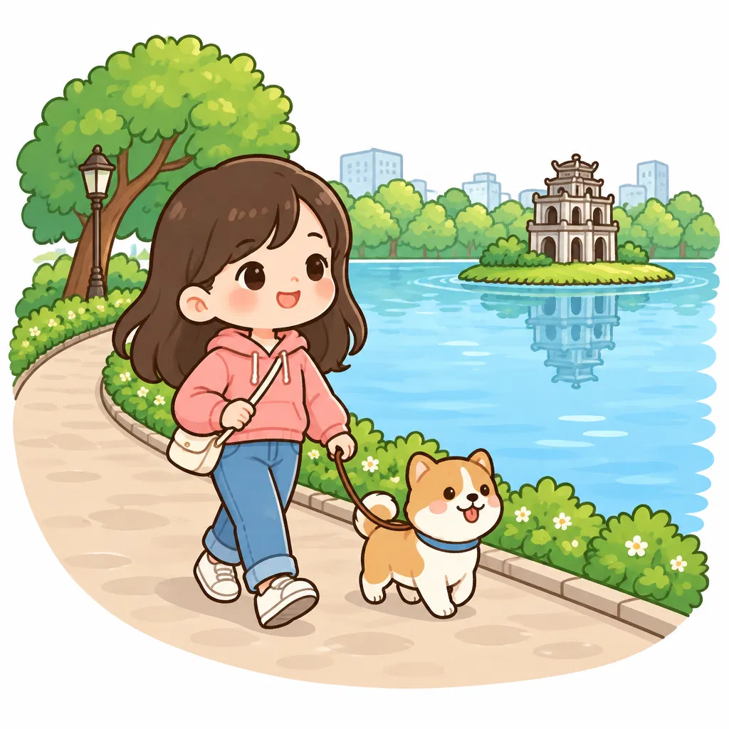 walk around the lake — đi dạo quanh hồ