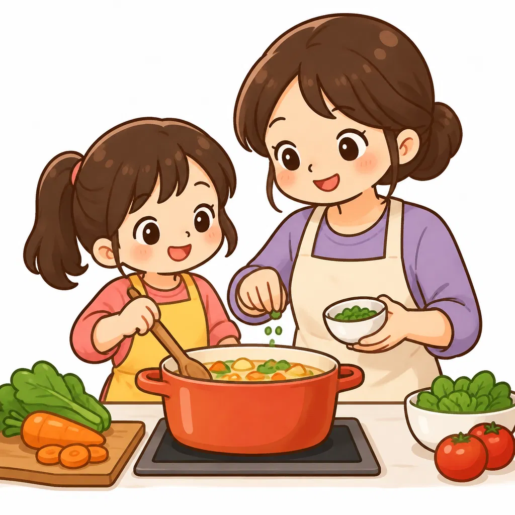 help with the cooking — phụ giúp nấu ăn
