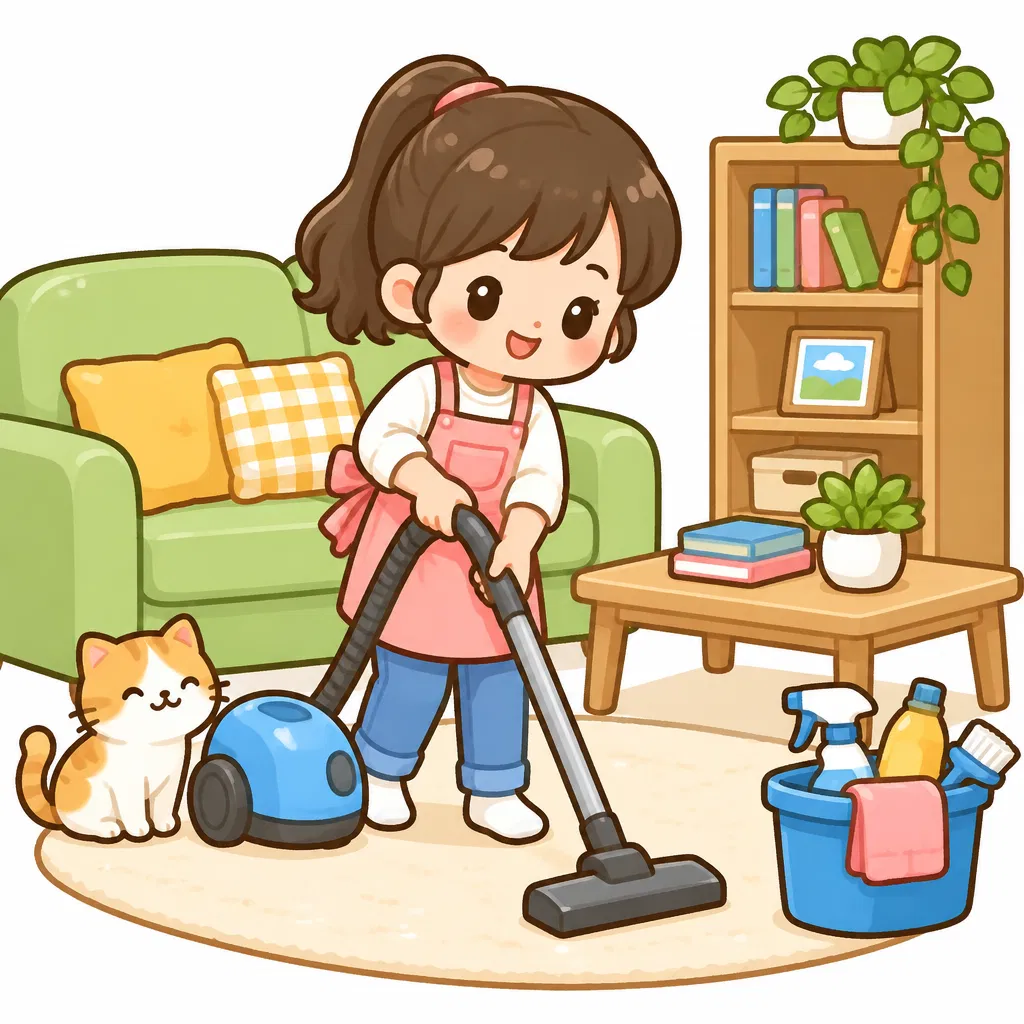 clean the house — dọn dẹp nhà cửa