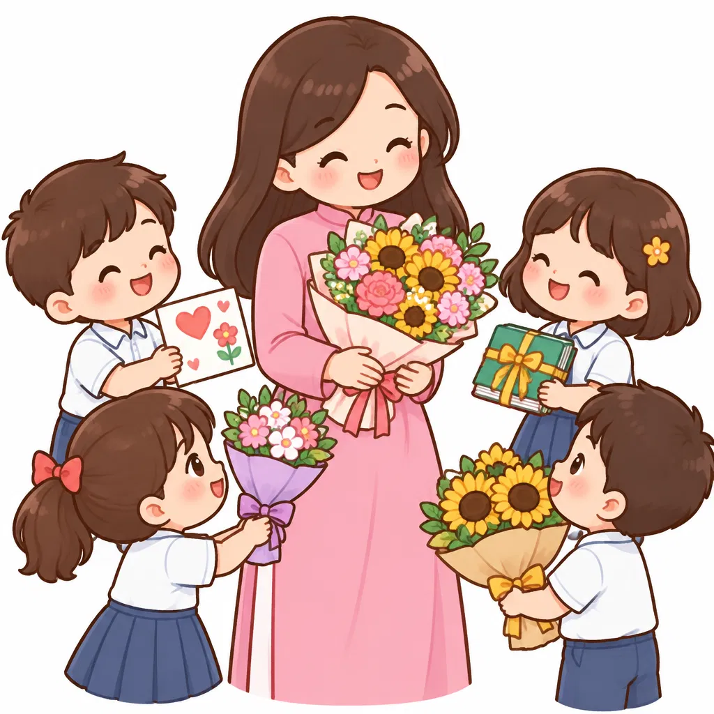 on Teachers' Day — vào Ngày Nhà giáo