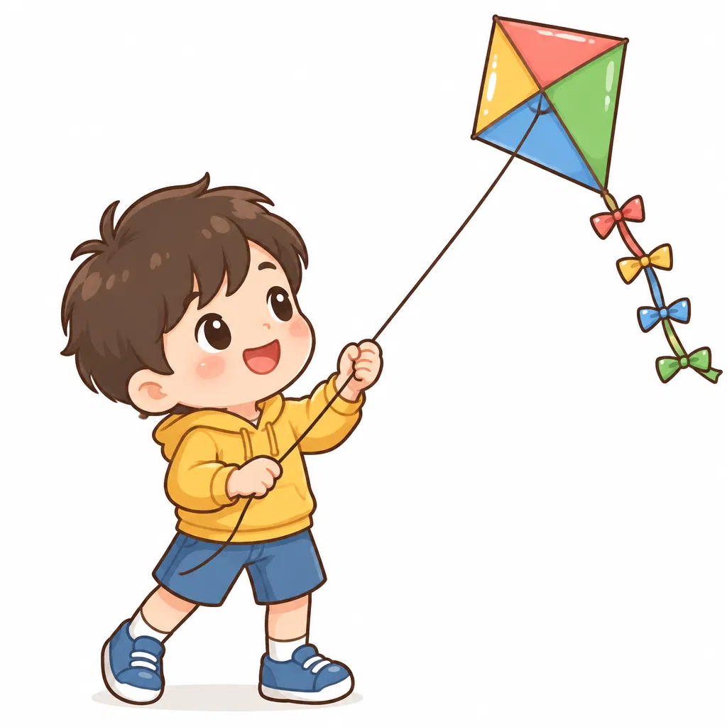 flying a kite — đang thả diều